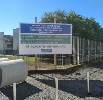 Obra de pavimentação asfáltica, drenagem pluvial e sinalização viária das Ruas Vereador João Figueiredo, Victor Molin e Presidente Geisel - Balneário Piçarras