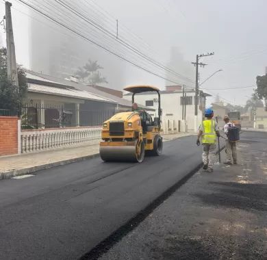 Obra pavimentação asfáltica, drenagem pluvial e sinalização viária da Rua Eulálio da Trindade (Rua 1680) - Balneário Piçarras